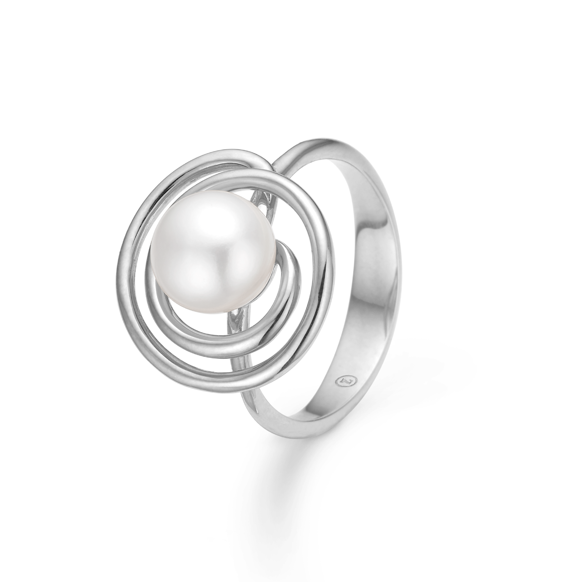 Mads Swirl Ring Sterling Sølv Med Kulturperle 2143083 - Mads Z Fingerringe