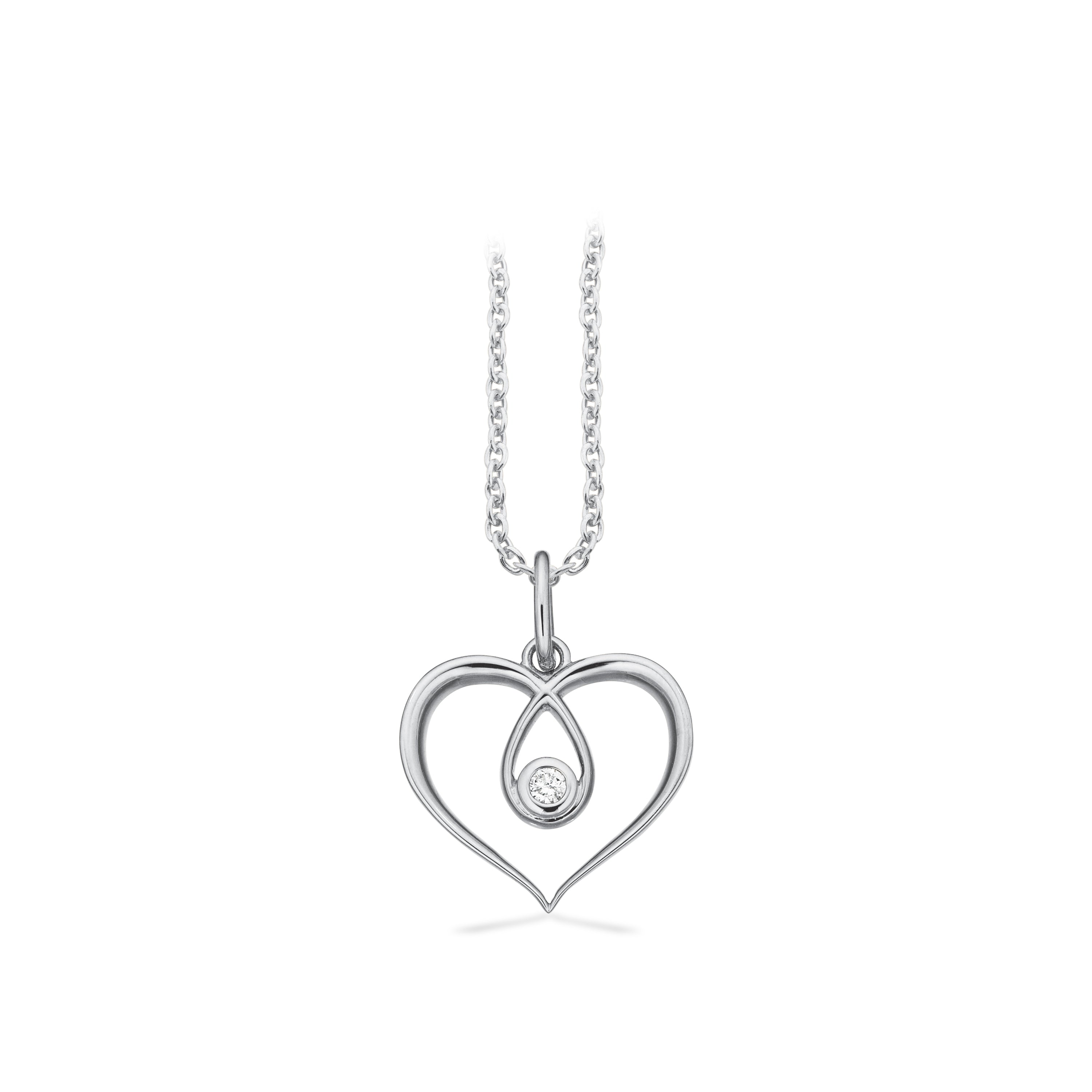 Hvid Scrouples Gulds Hjertevedhæng Med Diamant 214824 - Scrouples Halskæder