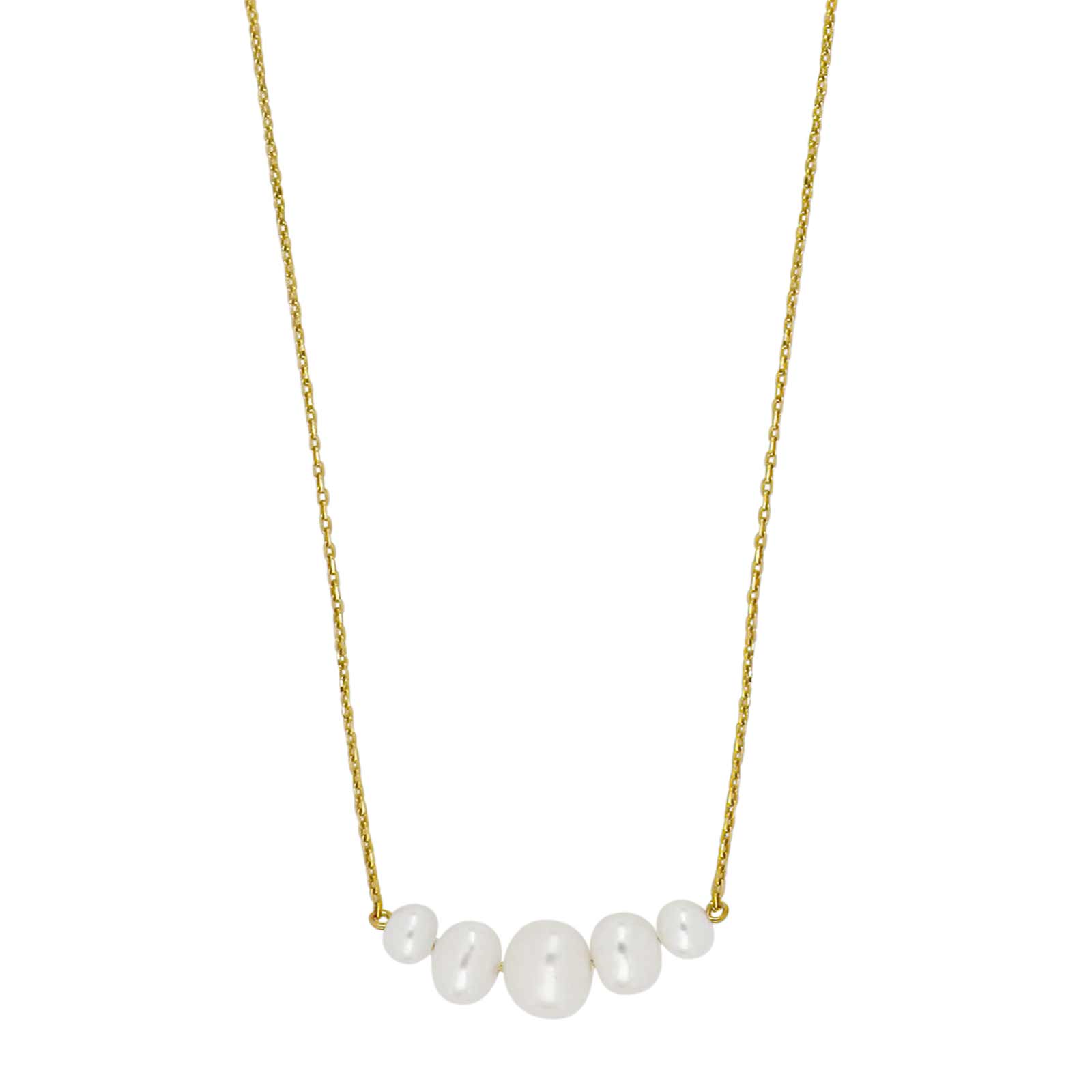 9kt Guld Halskæde Fvk Perler - Siersbøl Halskæder