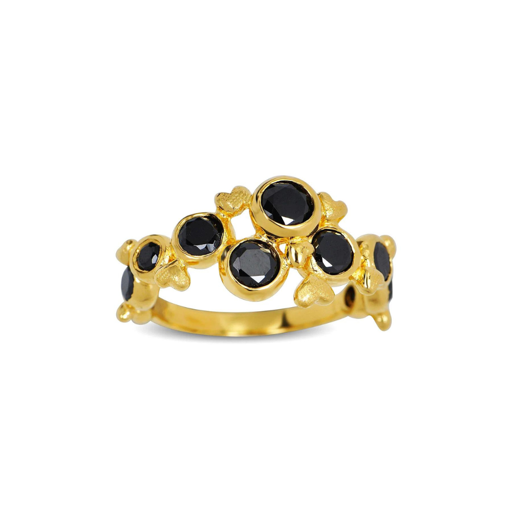 Blossom Copenhagen Radiance Midnight Ring Med Sorte Sten 23621636 - Blossom Fingerringe  - 1233690237589