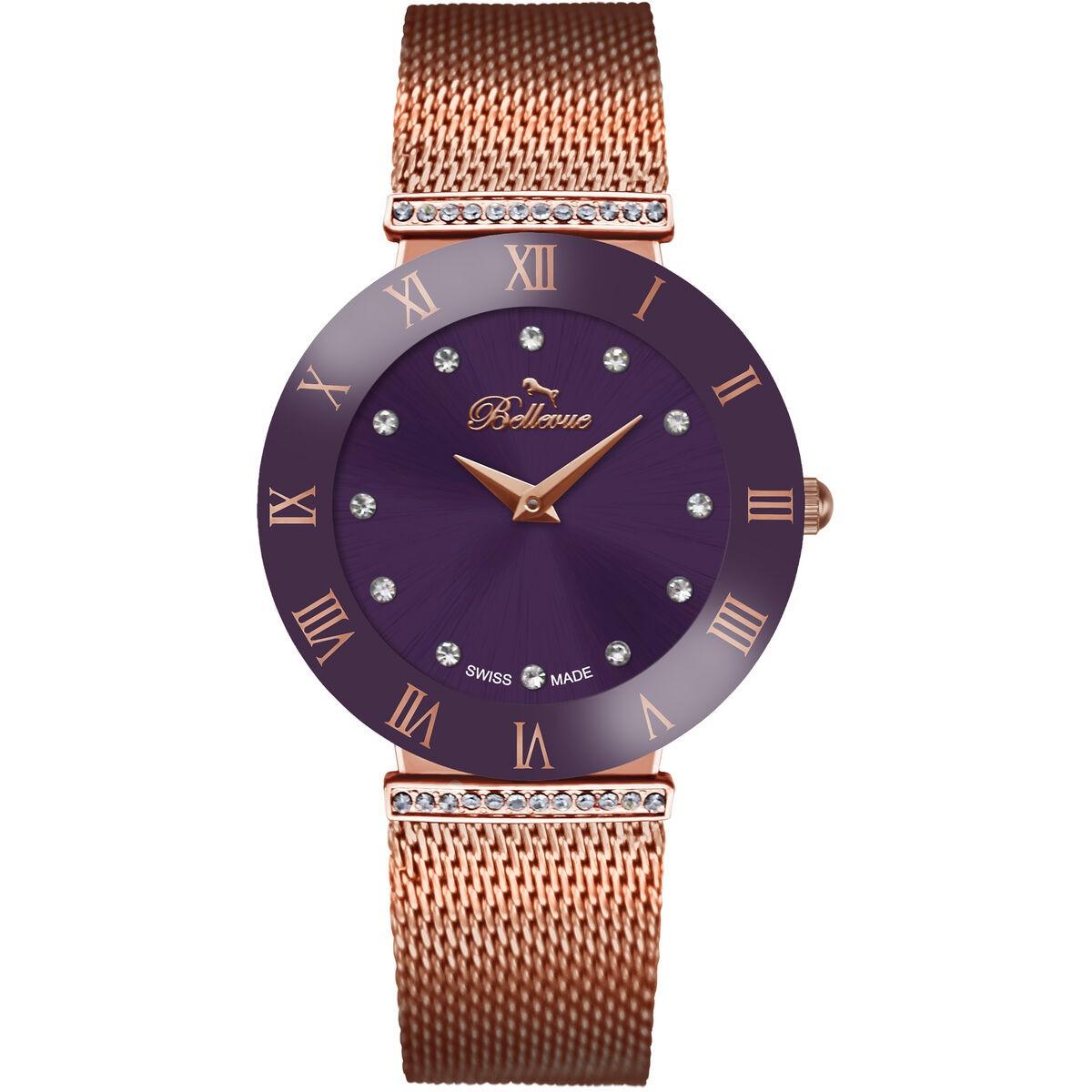 Rosa Dameur Bellevue F114 Guldfarvet Meshrem - Bellevue Armbånd  - 7640251010361
