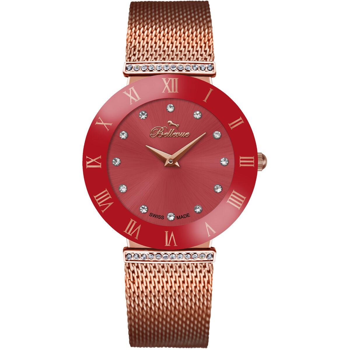 Pink Dameur Bellevue F118 Armbåndsur Til Kvinder Rød - Bellevue Armbånd  - 7640251010408