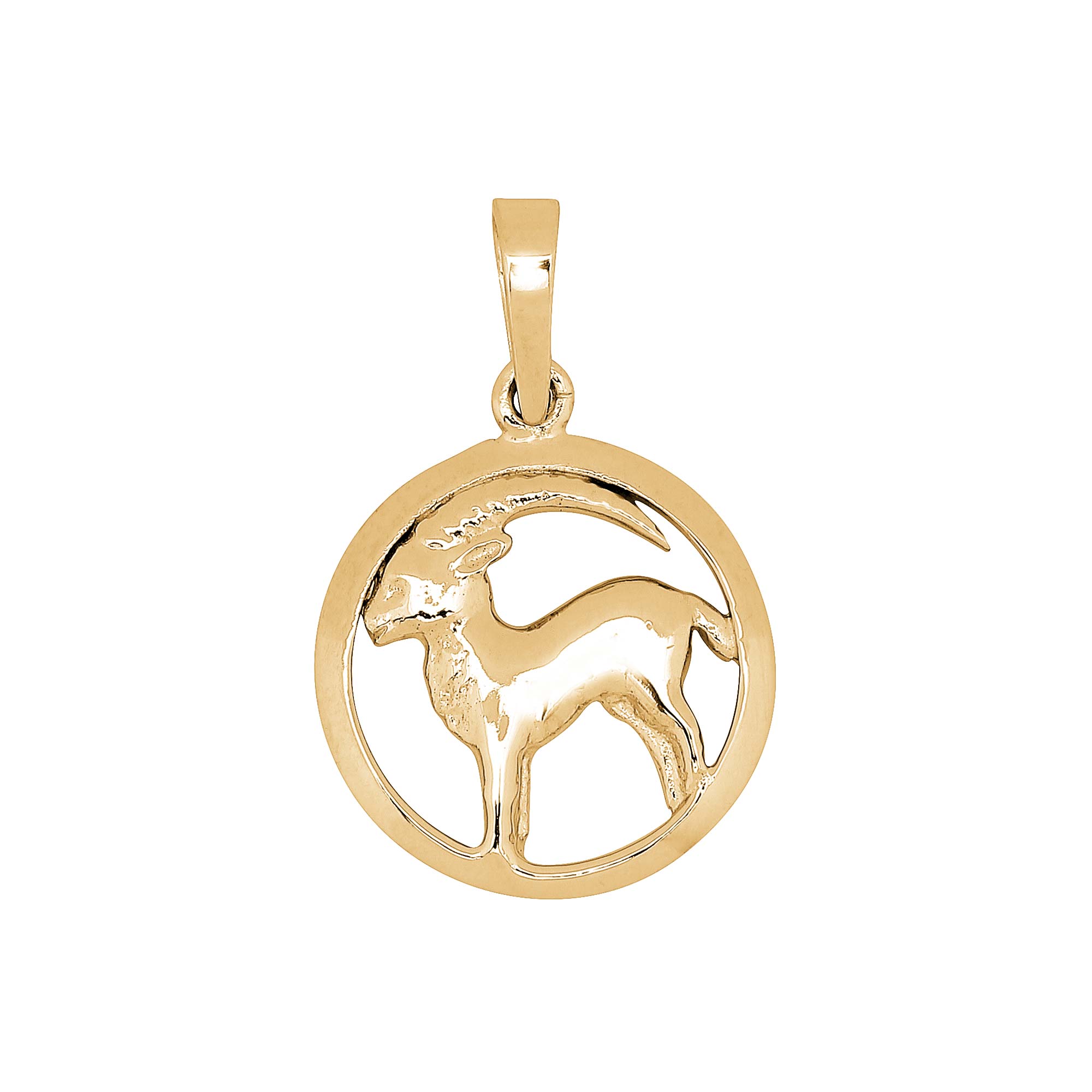 SiersbØl 8kt Vedhæng Stenbukken 15mm - Siersbøl Halskæder