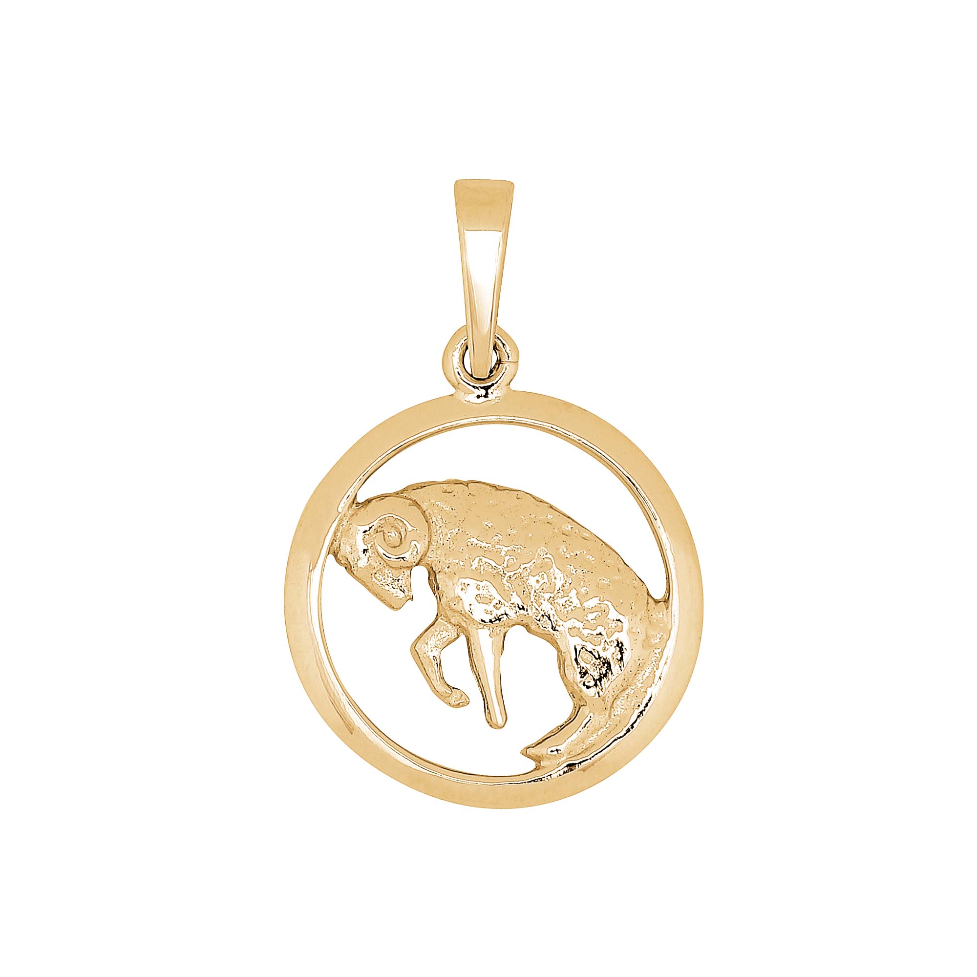 SiersbØl 8kt Vedhæng VÆdderen 15mm - Siersbøl Halskæder