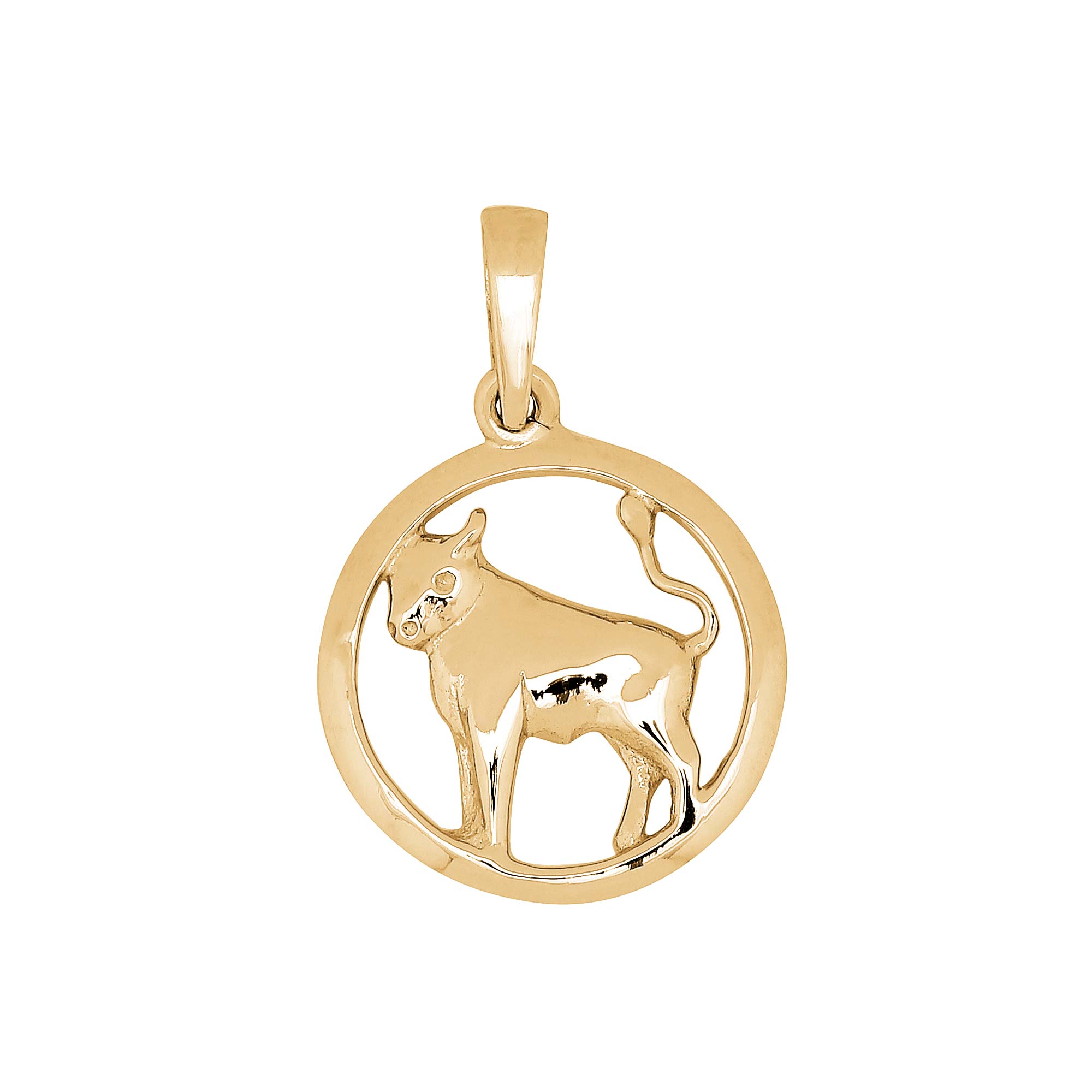 SiersbØl 8kt Vedhæng Tyren 15mm - Siersbøl Halskæder