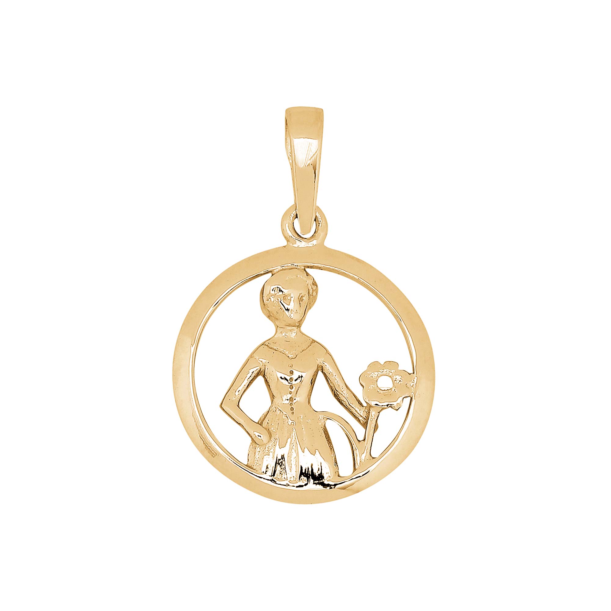 SiersbØl 8kt Vedhæng Jomfruen 15mm - Siersbøl Halskæder