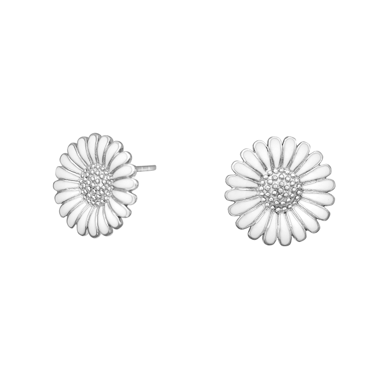 Rhod Sølvørestikker Marguerit 10mm - Siersbøl Øreringe