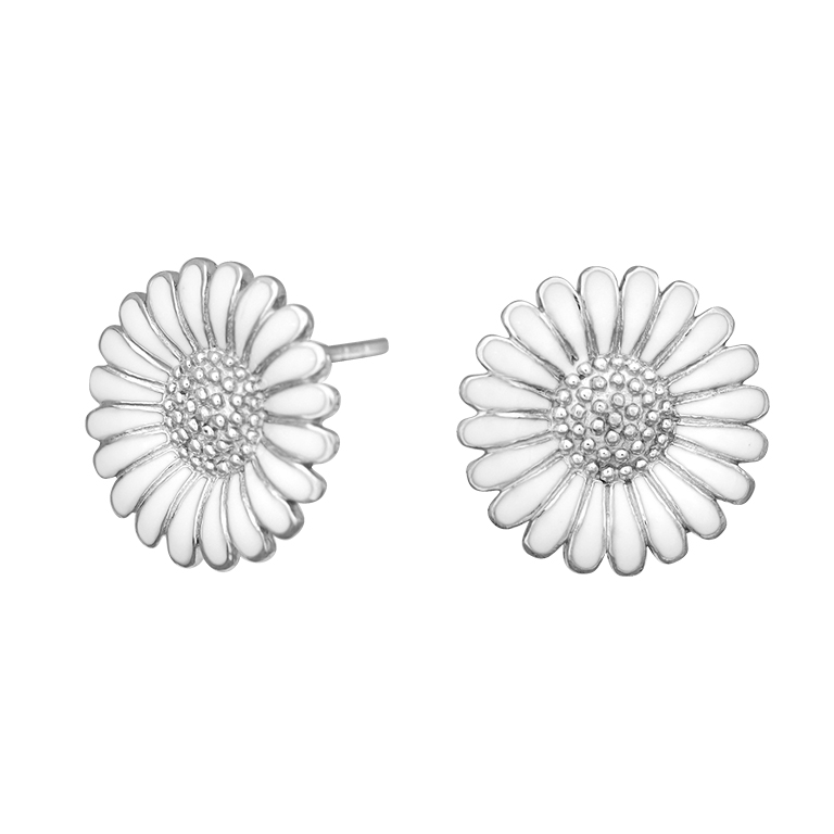 Rhod Sølvørestikker Marguerit 15mm - Siersbøl Øreringe