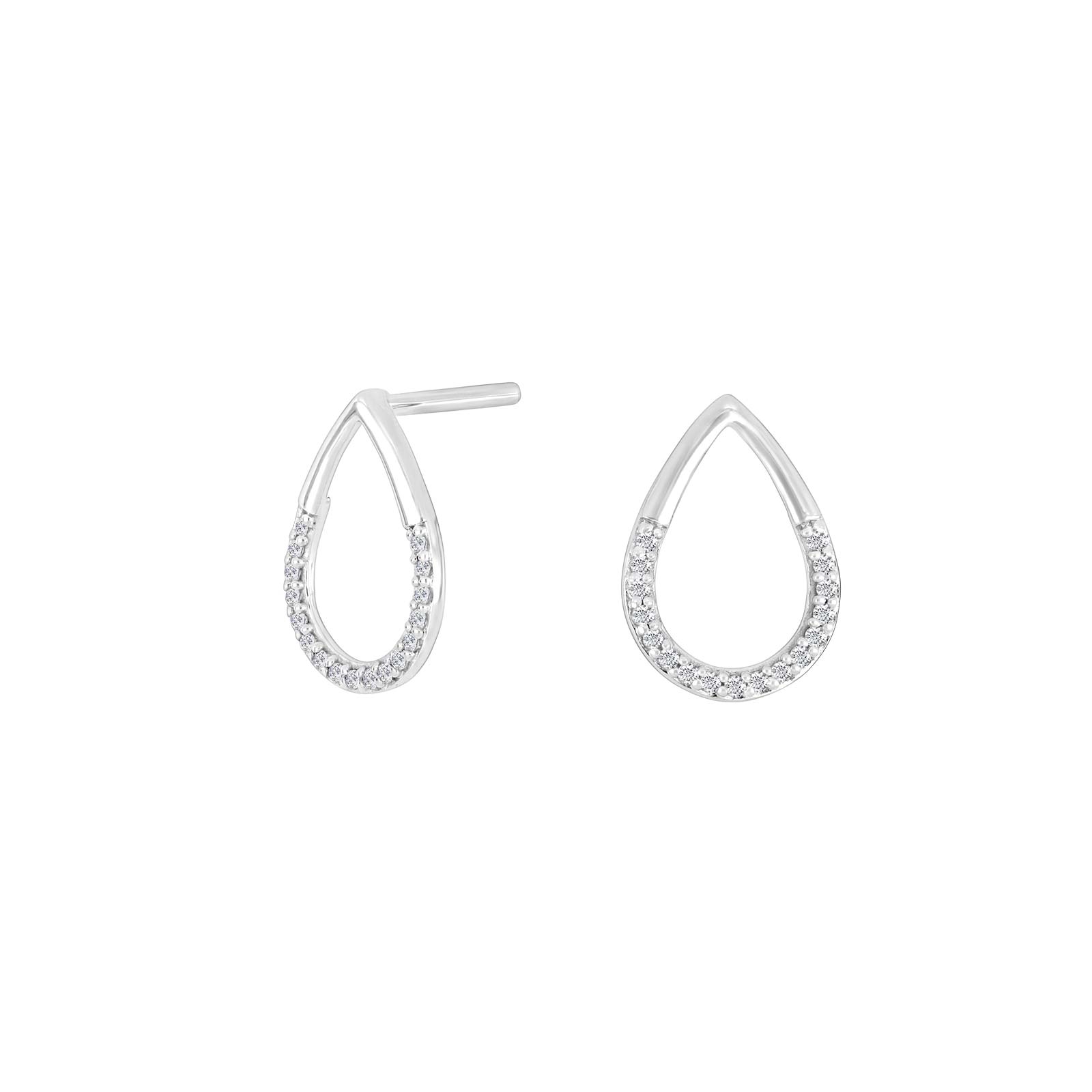 Hvid 14kt Guldsørestikker Dia 06ctw - Siersbøl Øreringe