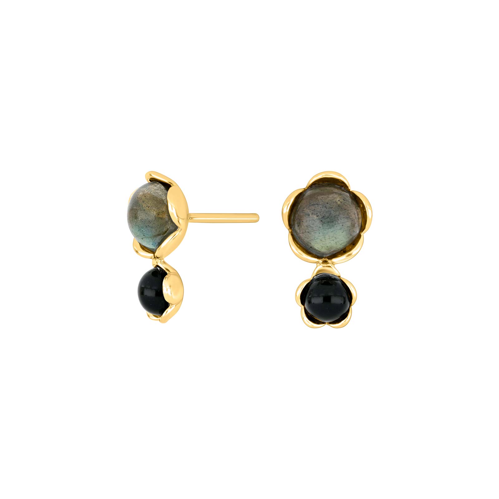 Sølv Forg ørestik Labradorit Onyx - Siersbøl Øreringe