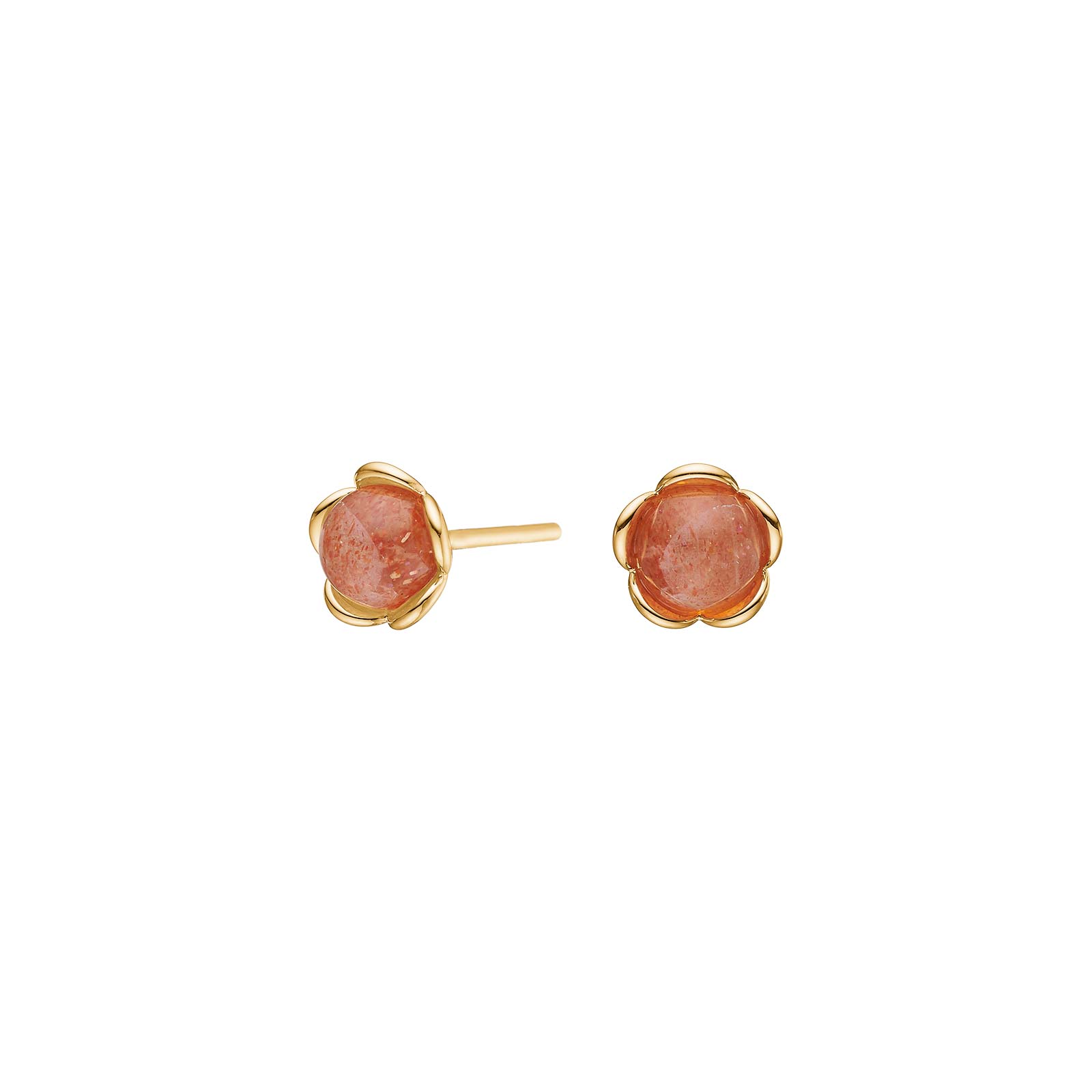 Sølv Forg ørestikker Flower Sunstone - Siersbøl Øreringe
