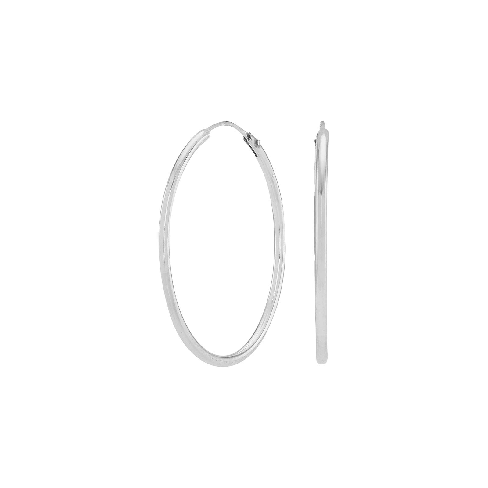 Rhodineret Sølv Creol 25mm Hoops52 - Siersbøl Øreringe