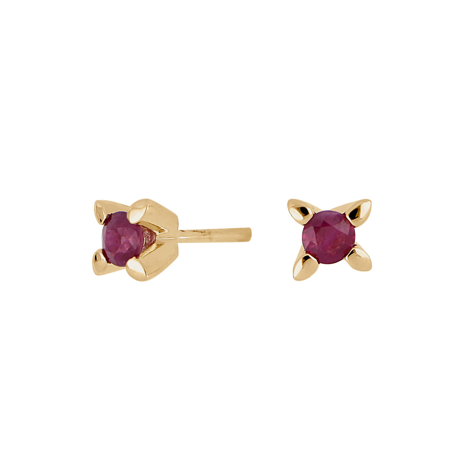14kt Guldørestikker Rubin 3mm - Siersbøl Øreringe