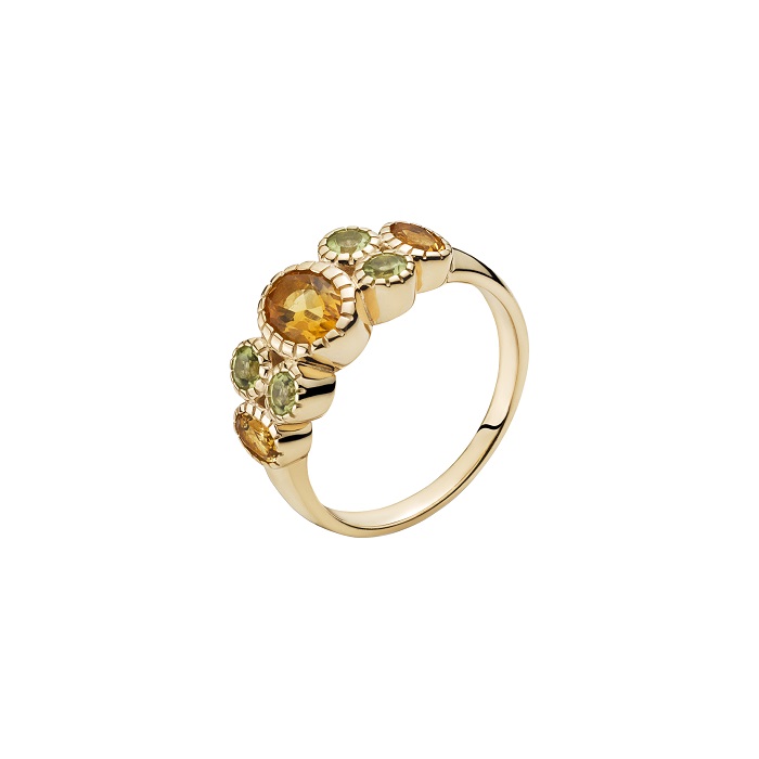 Lund Copenhagen Ring Med Peridot & Citrin 3071193 - Lund Copenhagen Fingerringe