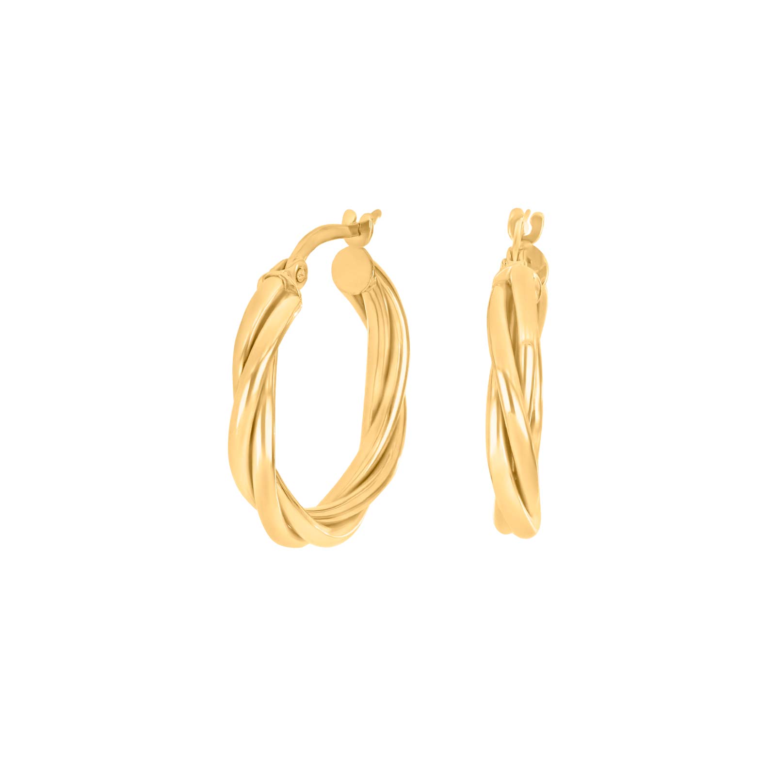 8kt Guldcreoler Snoet 20mm - Siersbøl Øreringe