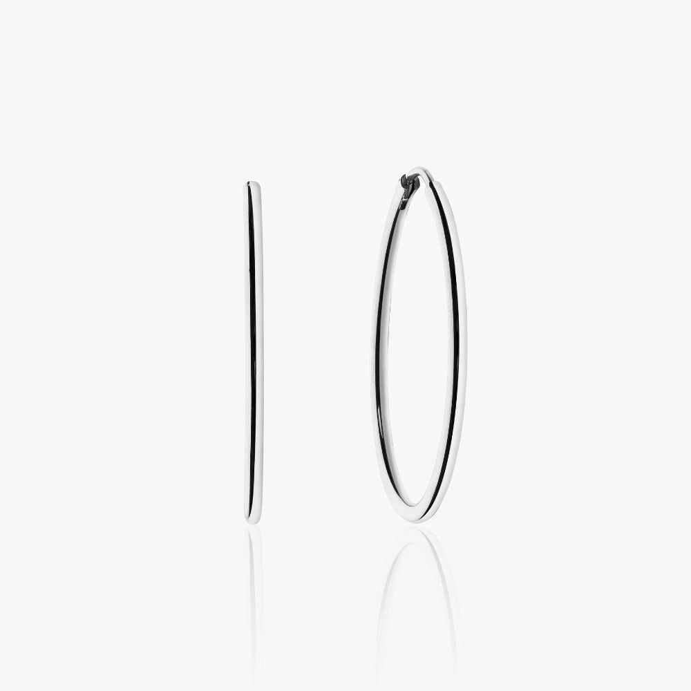 30mm Hoops Sølvbelagt - Øreringe
