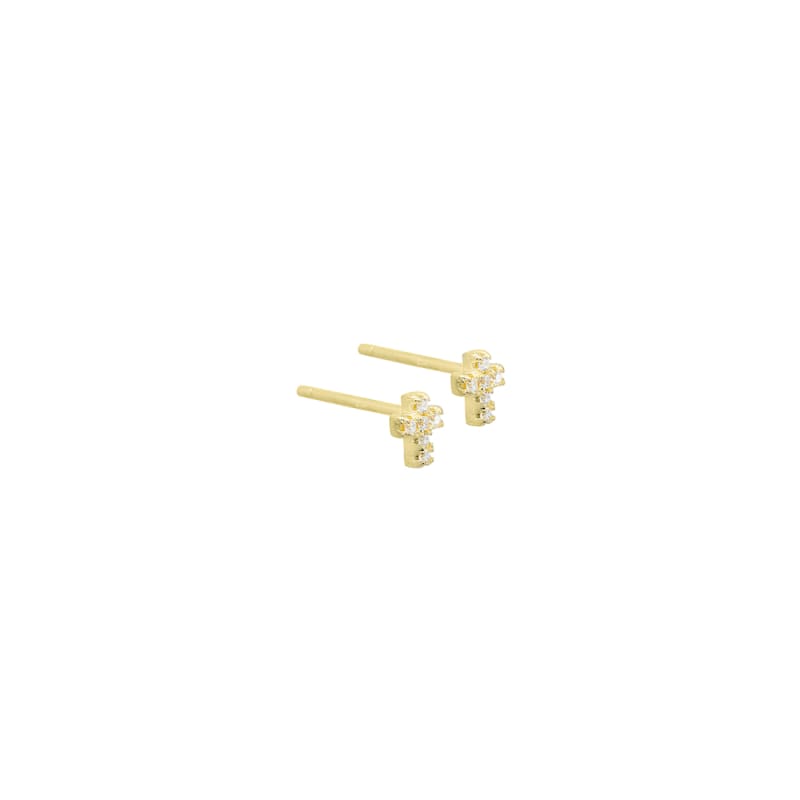 Cross Earstud Golden - Aqua Dulce Ørestikkere  - 5740013833176