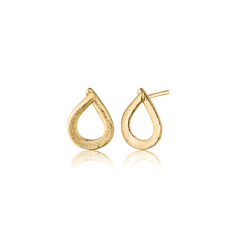 Øreringe Mat Forgyldt Sølv - Blicherfuglsang Ørestikkere