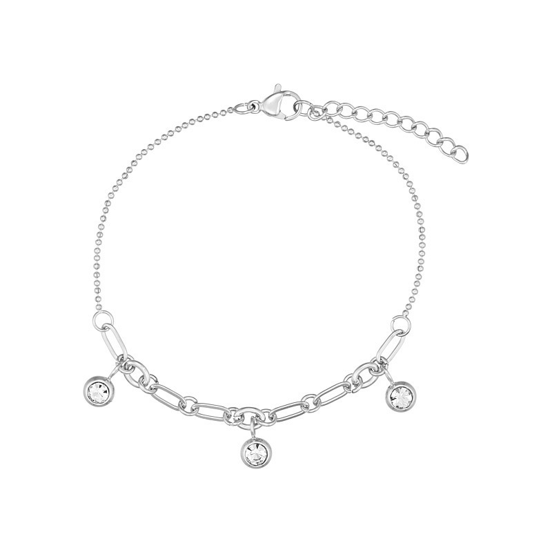 Armbånd Stål Med Zirkonia Kugler - Blicherfuglsang Armbånd