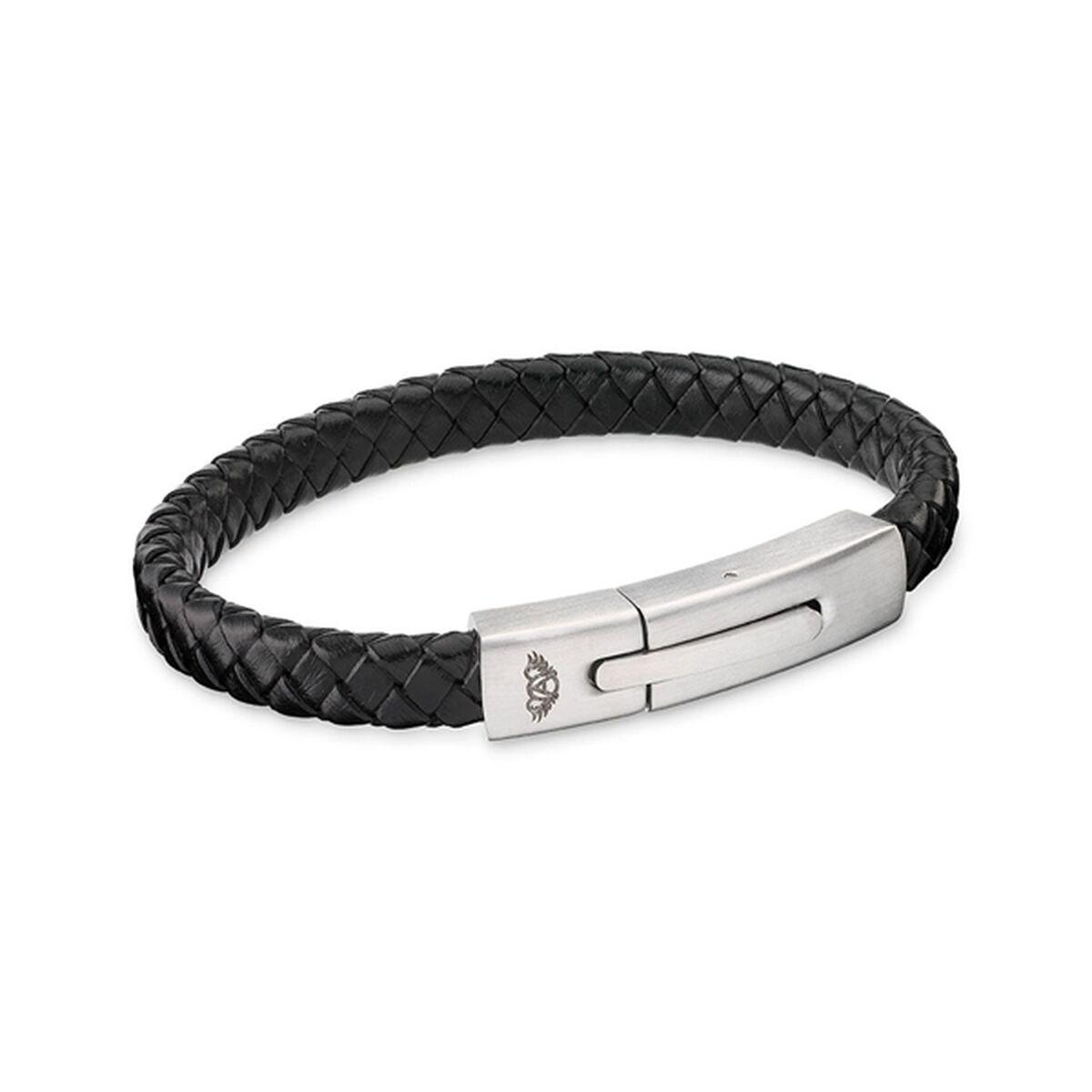 Sort Jewels Armbånd Til Kvinder P197bk Flettet Med Stållås - An Jewels Armbånd  - 5600468103678