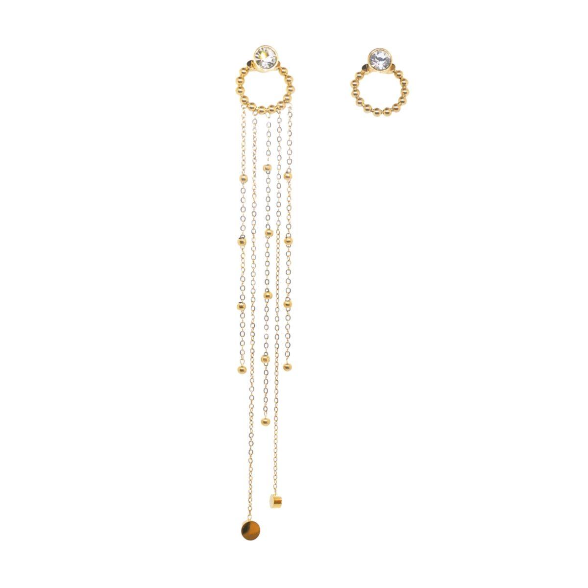 Jewels Ep011 Til Kvinder Asymmetriske Guldlook Med Funklende Sten - An Jewels Øreringe  - 5600468108185