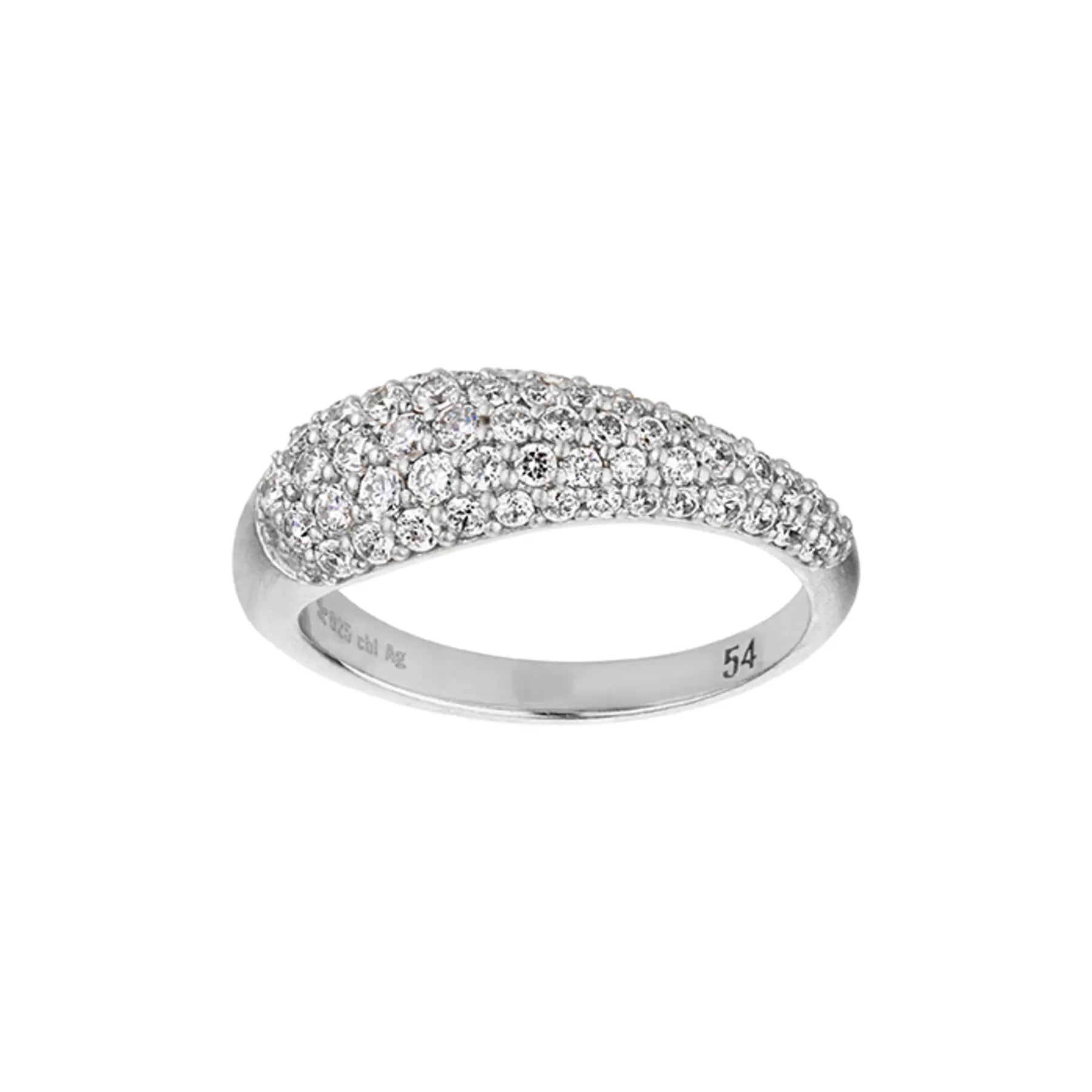 Bybiehl Ocean Flow Sparkle Ring Sølv Med Zirkonia 4202a - Bybiehl Fingerringe  - 1233690187587