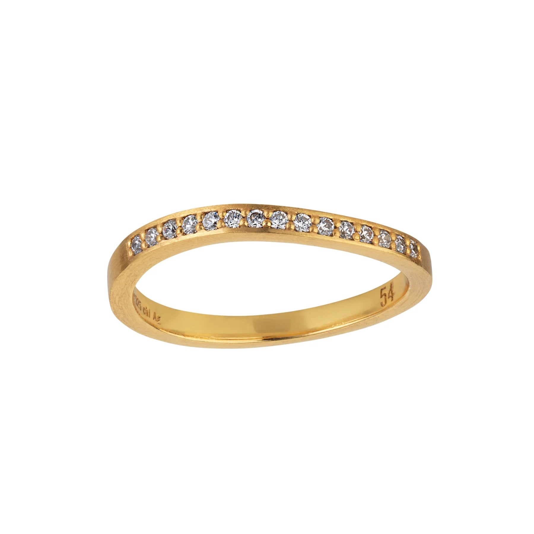 Bybiehl Ocean Flow Band Sparkle Ring Forgyldt Sølv 4203a - Bybiehl Fingerringe  - 1233690160412