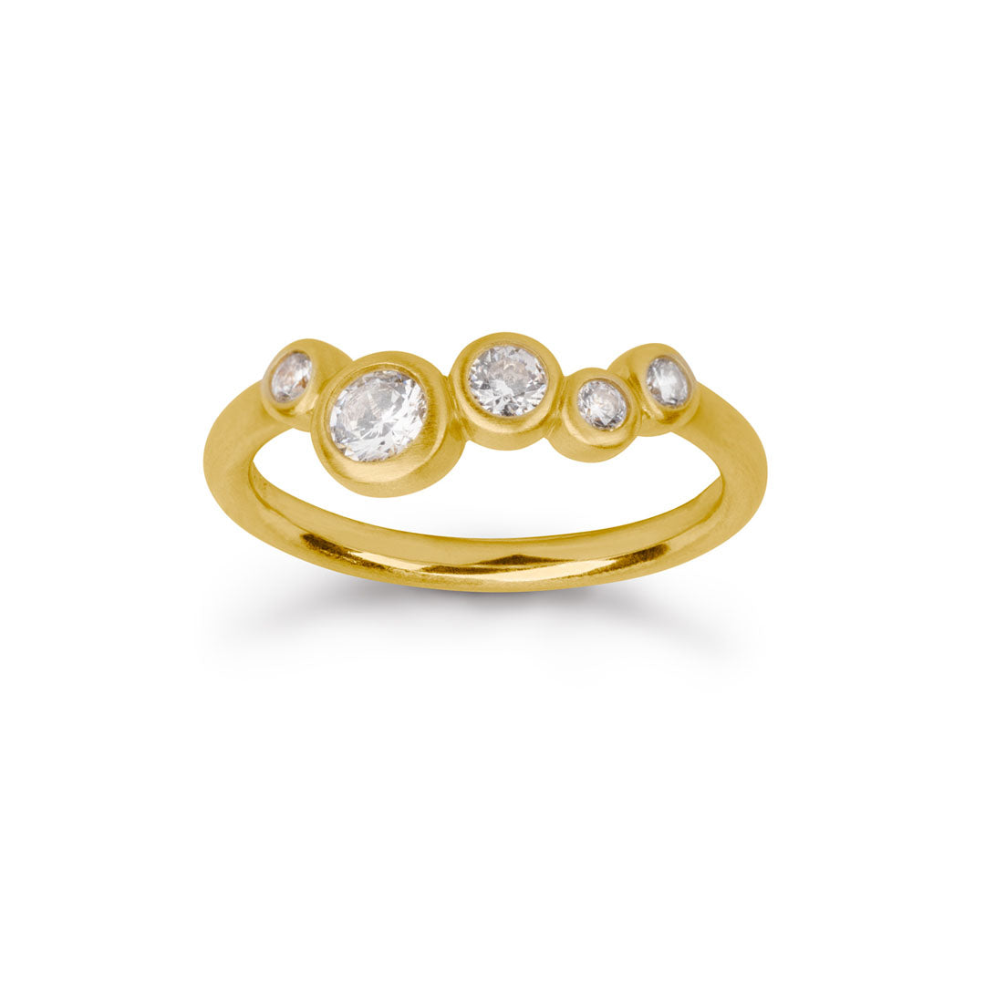 Bybiehl Stardust Ring Guldbelagt Sølv Med Sten 4607a - Bybiehl Fingerringe  - 1233690215419