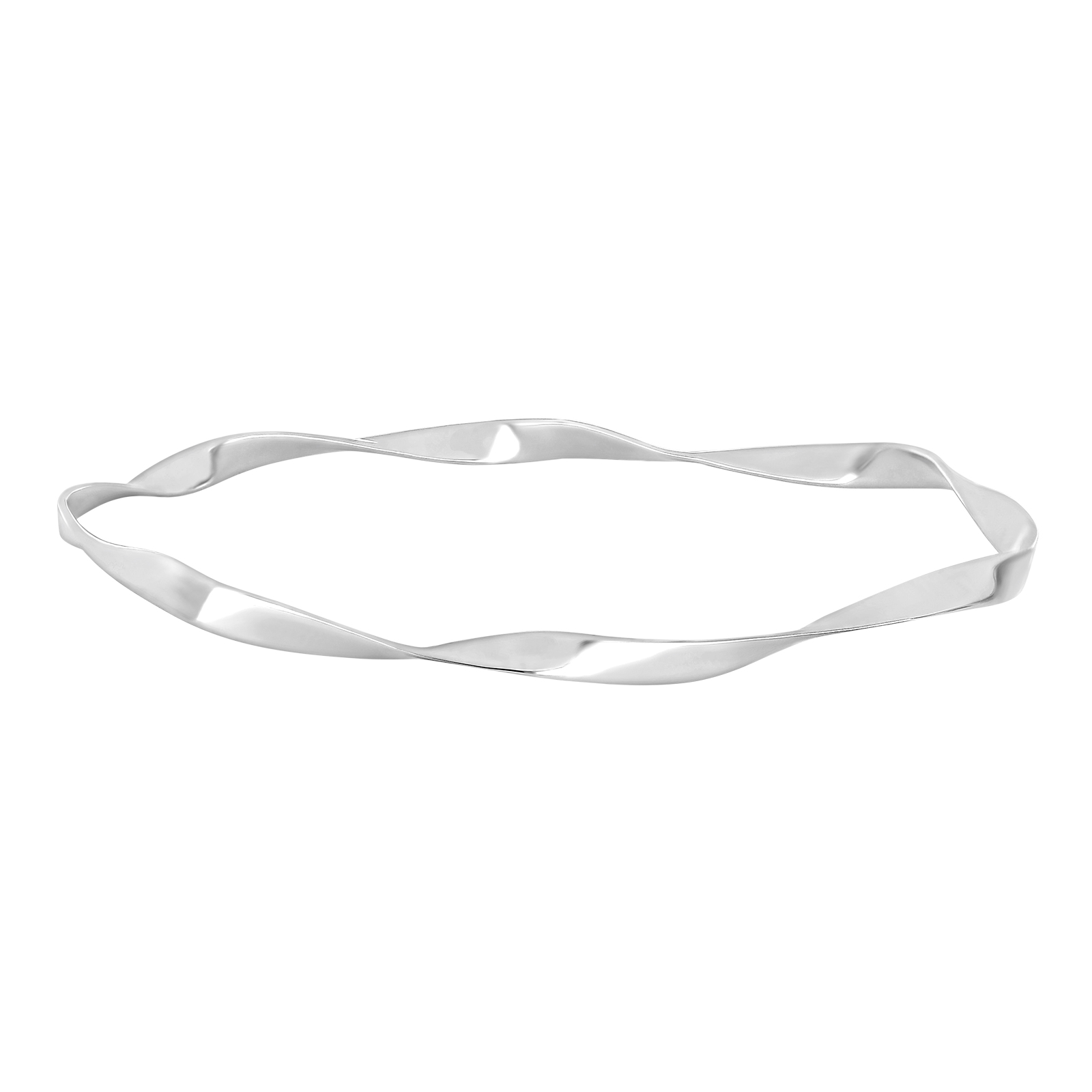 Sølv Rhod Armring Snoet 65mm - Siersbøl Armbånd