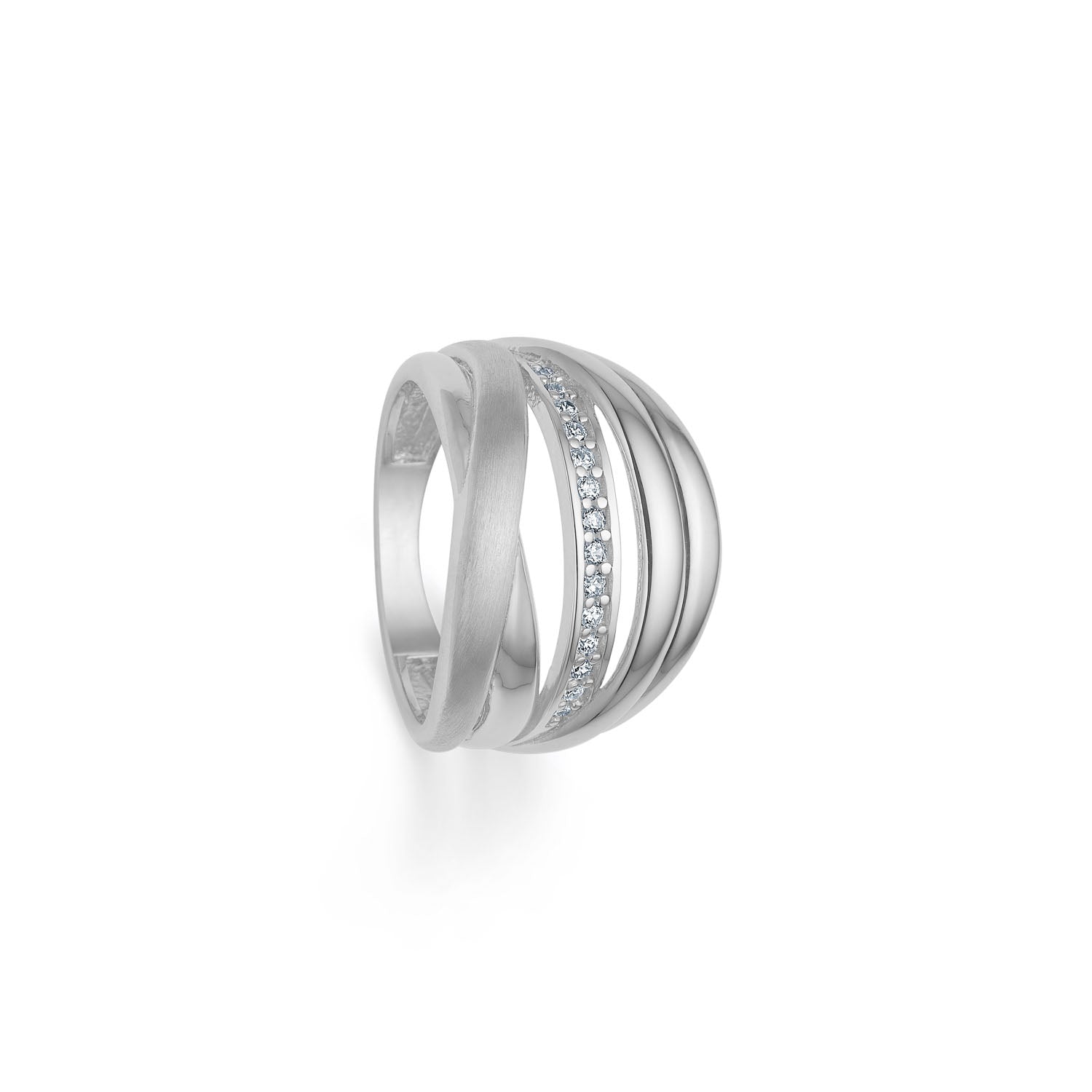 Randers Sølv Sølv Bånd Ring Med Zirkonia Sten 501908 - Randers Sølv Fingerringe  - 1233690234458