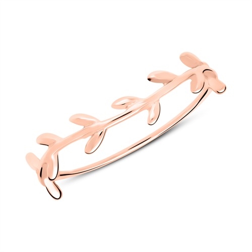 Rosa Ring Forgyldt Sølv Med Blade - Fingerringe