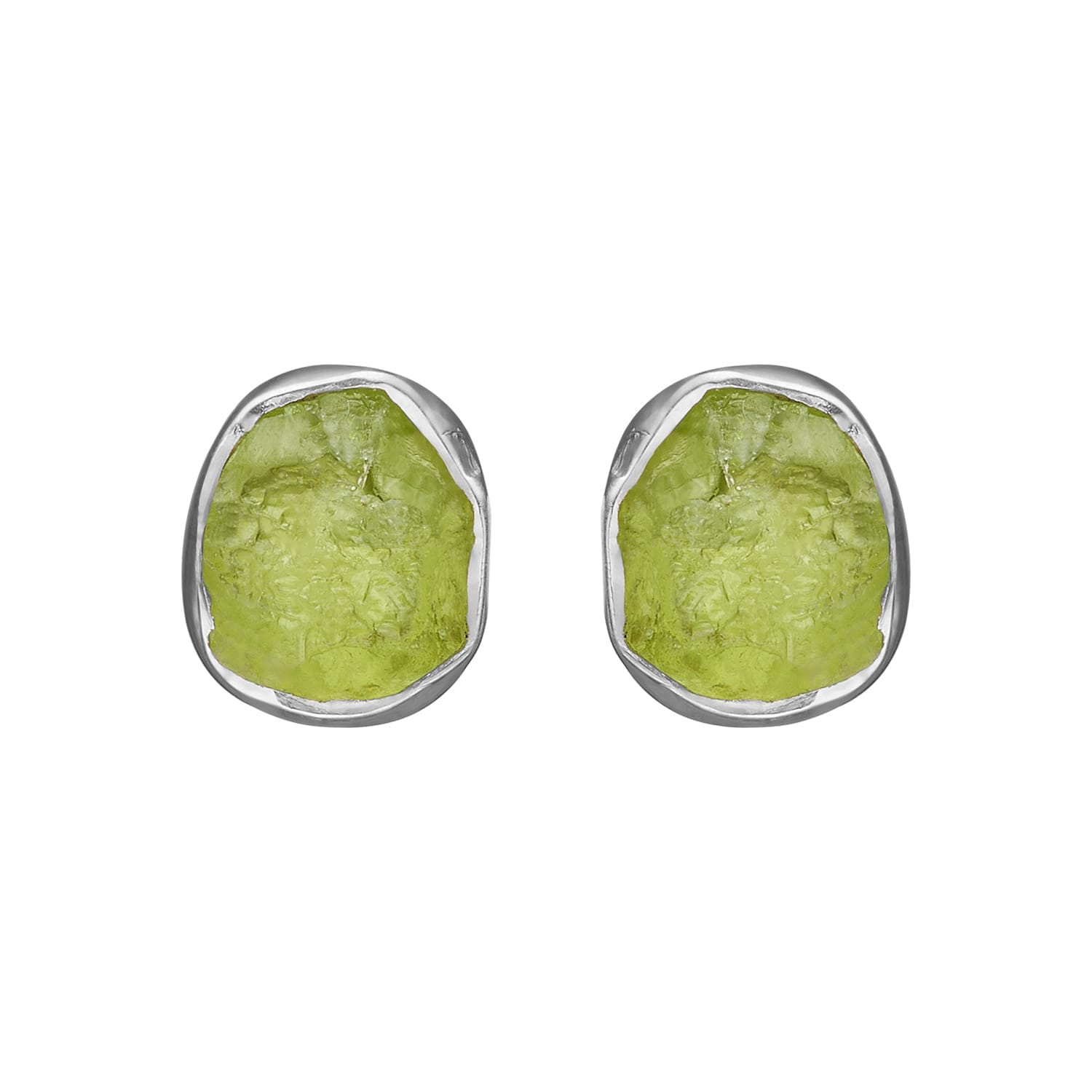 Grøn Siv Raw Peridot Silver - Bybirdie.dk Øreringe