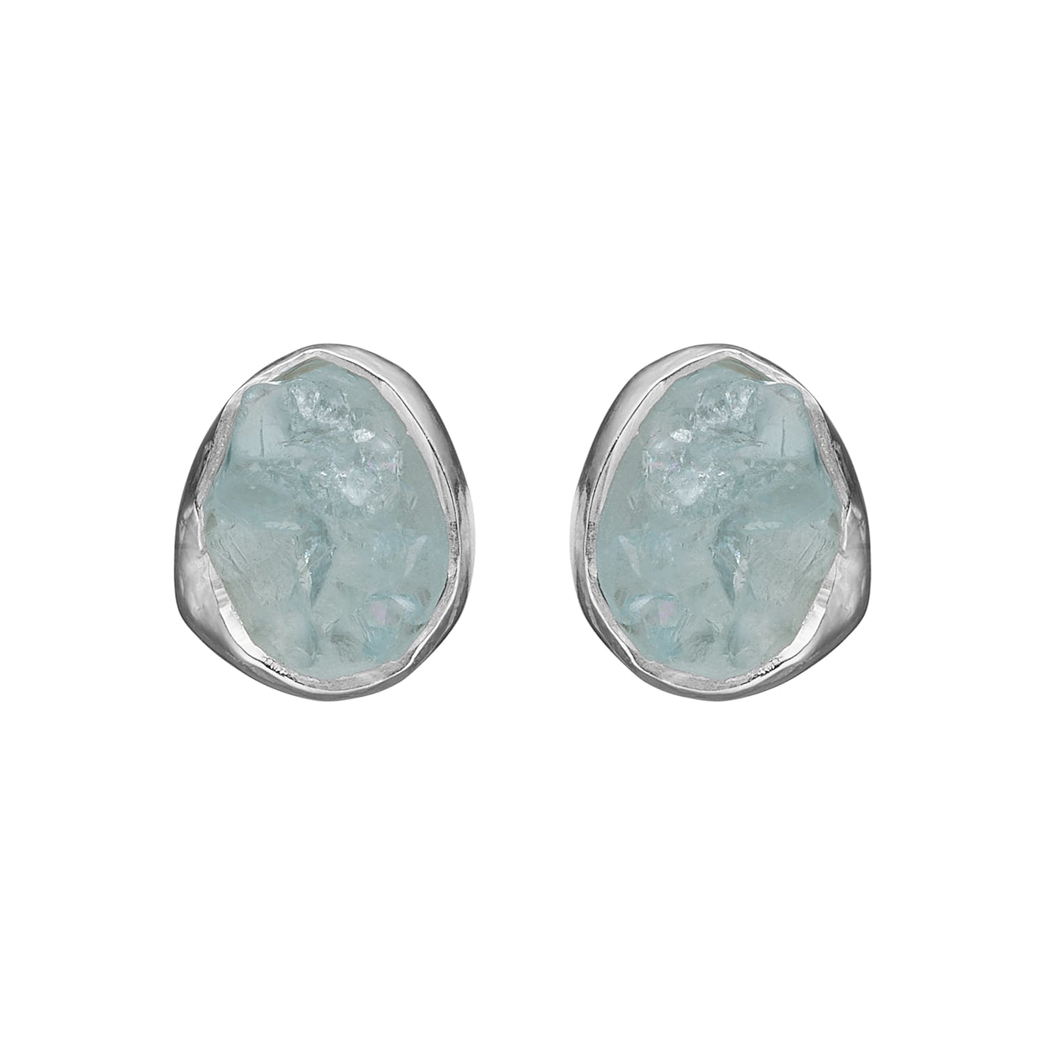 Blå Siv Raw Aqua Silver - Bybirdie.dk Øreringe