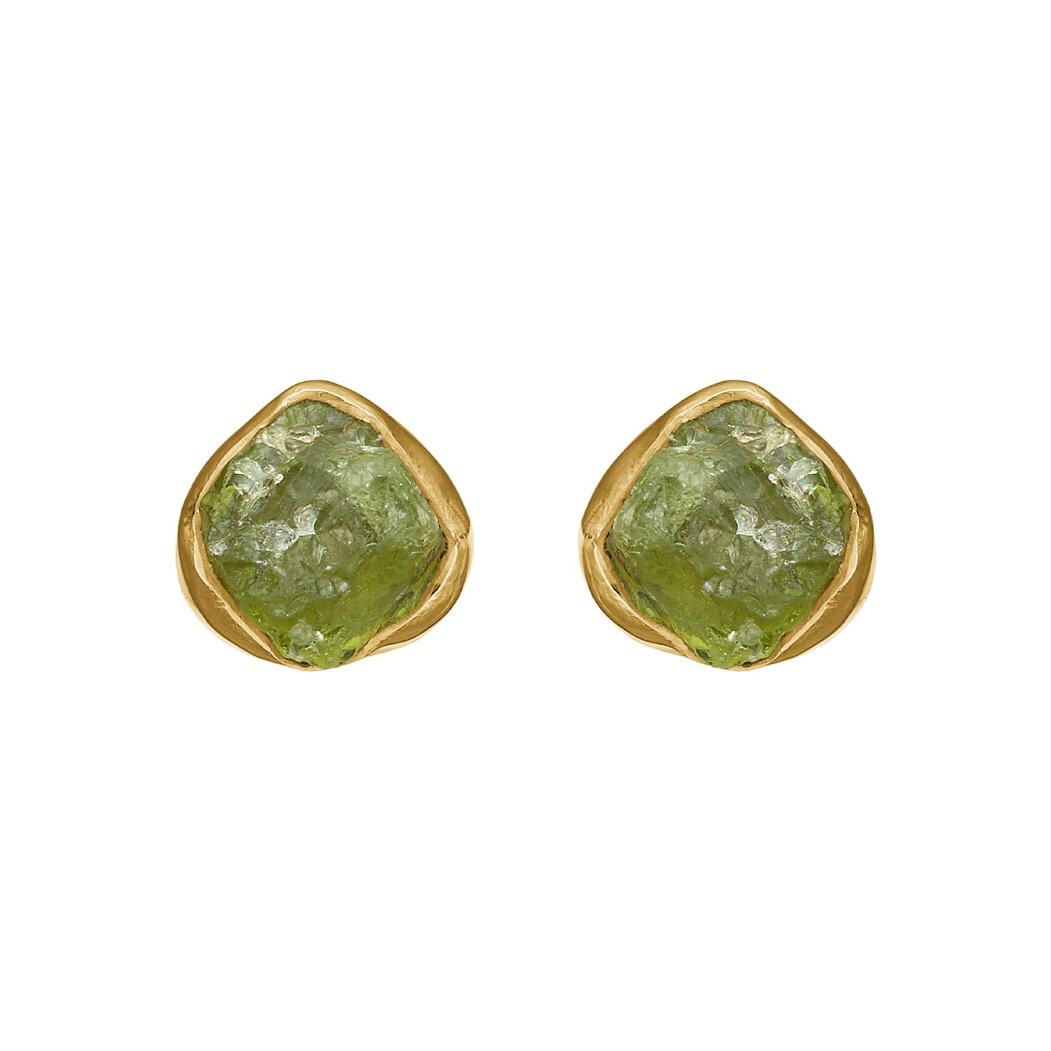 Grøn Siv Peridot Raw Gold - Bybirdie.dk Øreringe