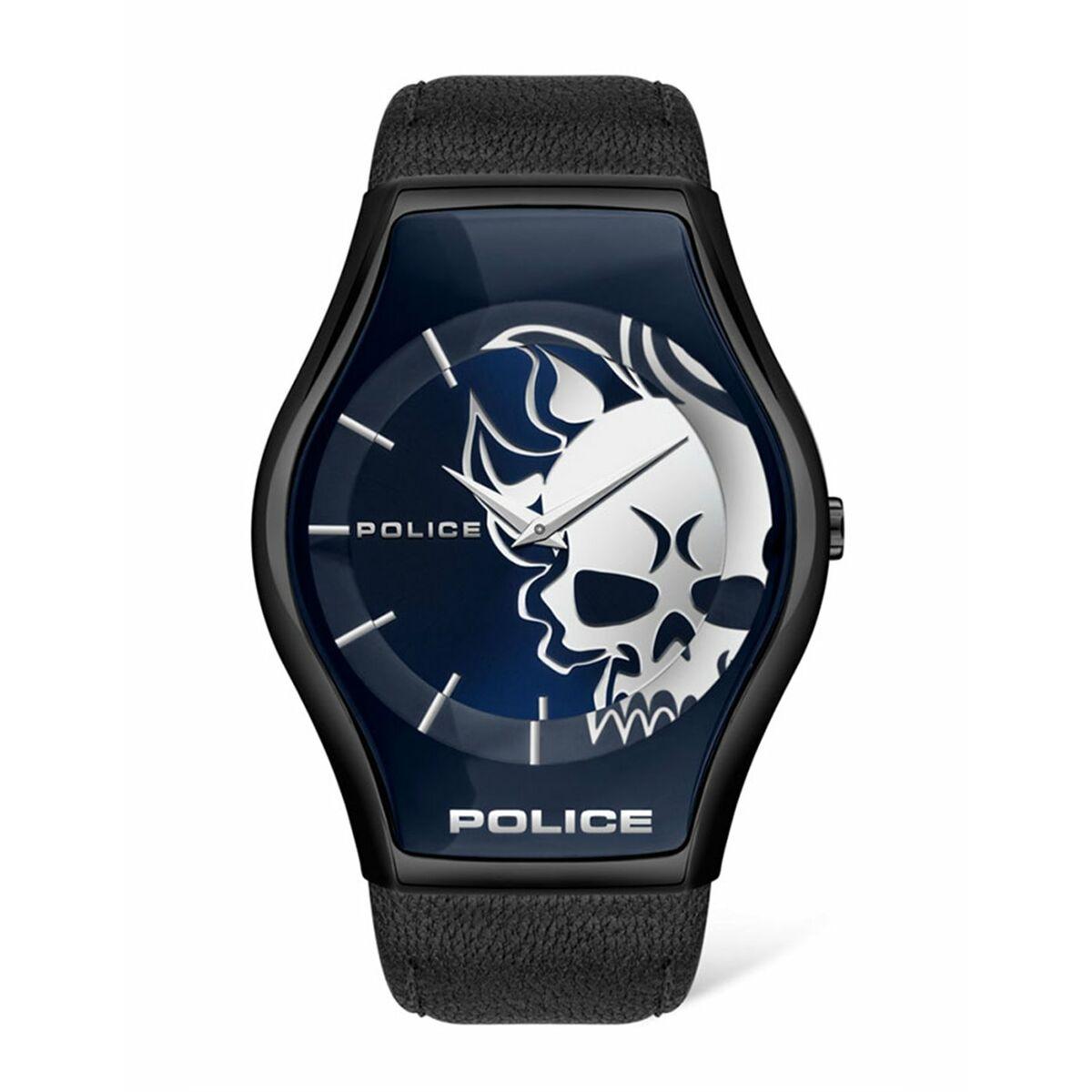 Sort Police Herreur Pewja2002302 Læderrem - Police Armbånd  - 0887038019644