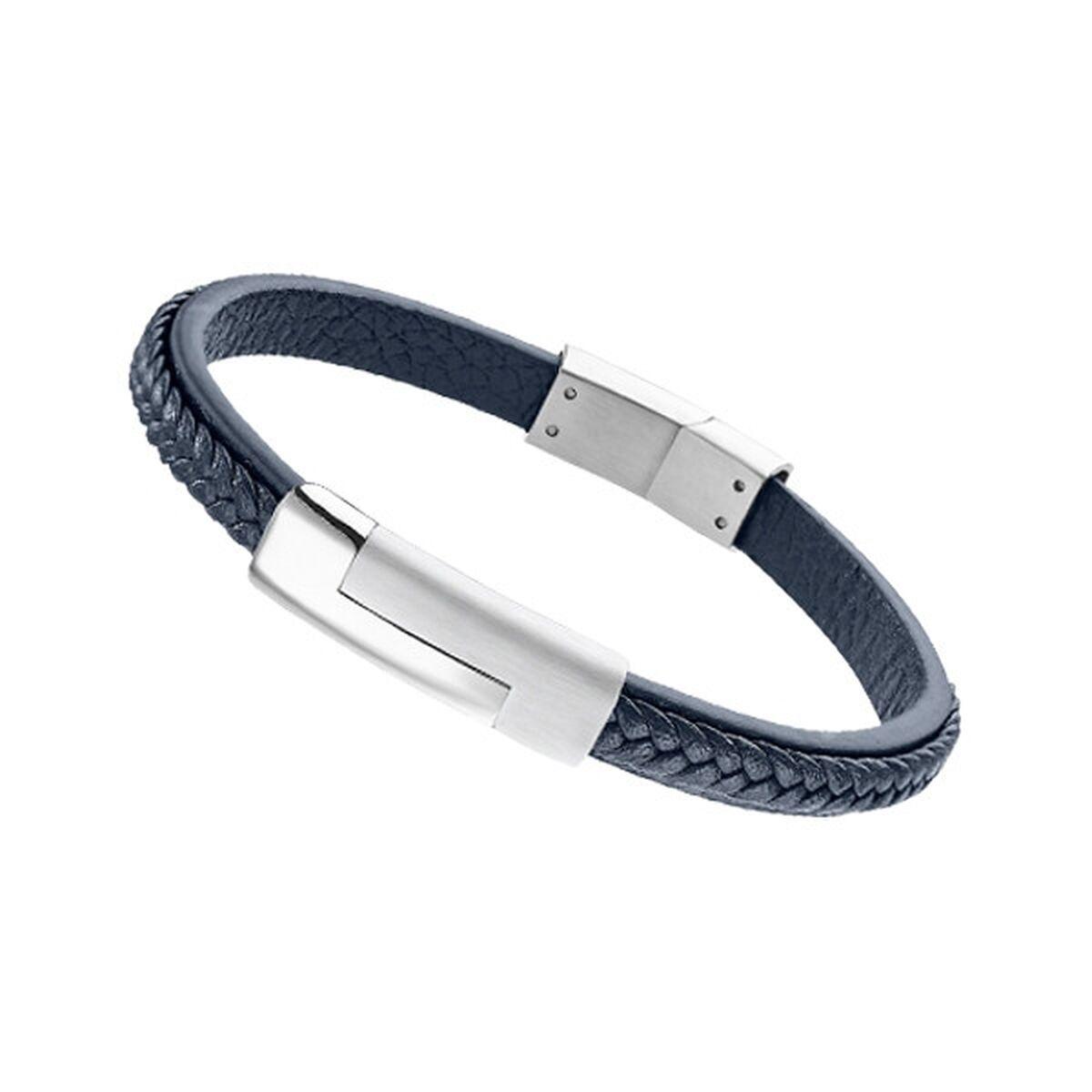 Lotus Ls1965 Herrearmbånd Blå Med Metaldetaljer - Lotus Armbånd  - 8430622722608