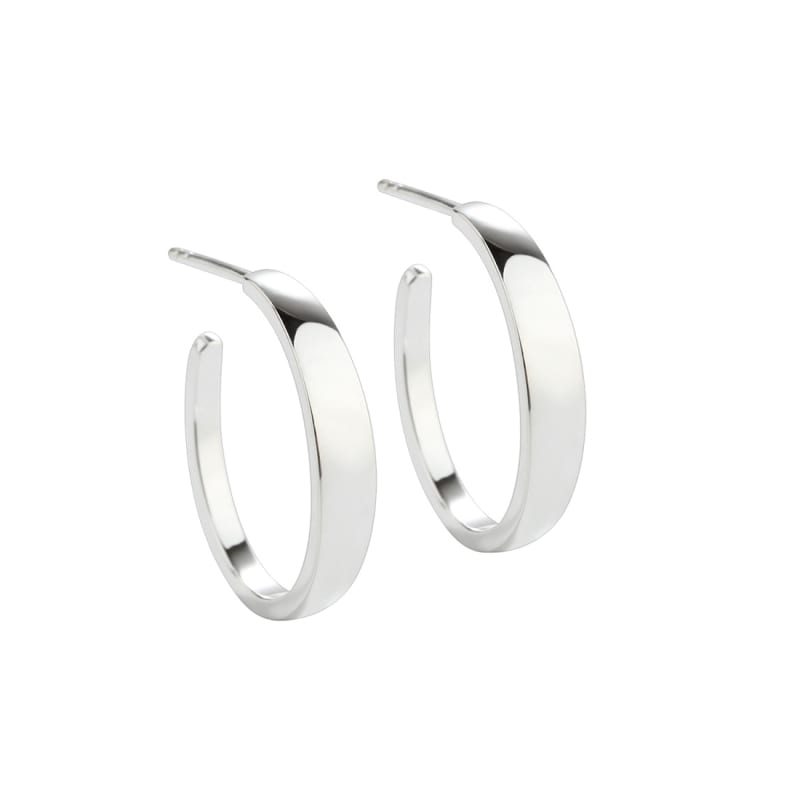 Hoop Shiny Silver - Aqua Dulce Øreringe  - 5740013852627