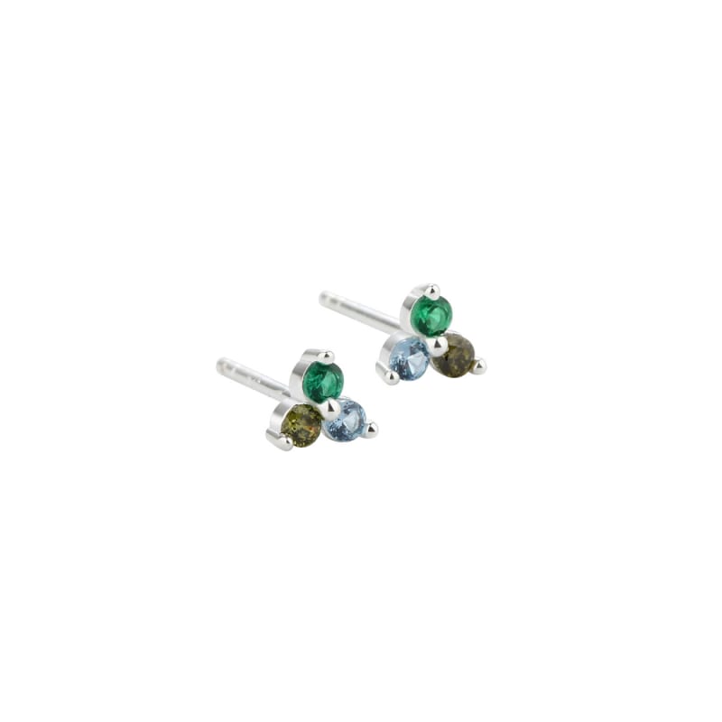 Grøn Gunnva Green Silver - Aqua Dulce Øreringe  - 5740013854034