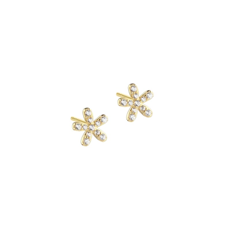 Darling Flower Earstud Golden - Aqua Dulce Øreringe  - 5740013856908