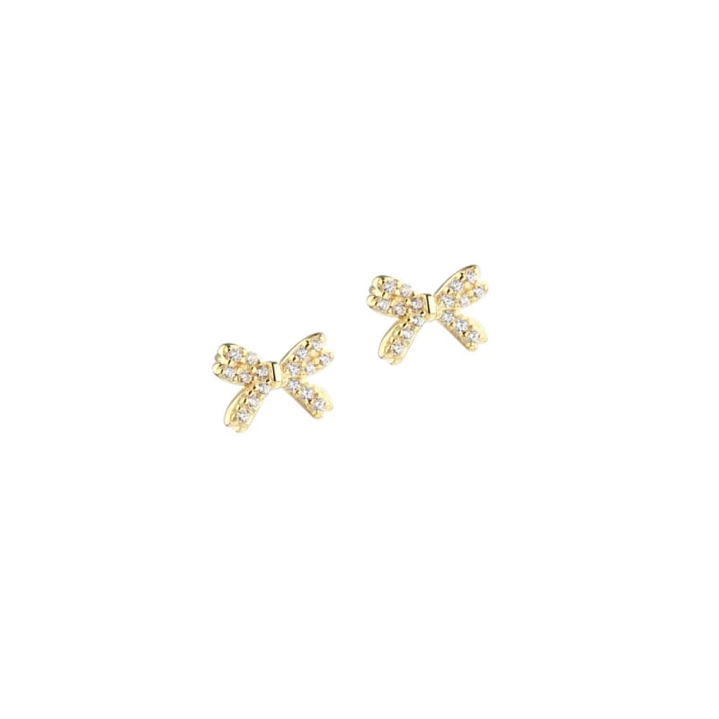 Darling Bow Earstud Golden - Aqua Dulce Øreringe  - 5740013856984