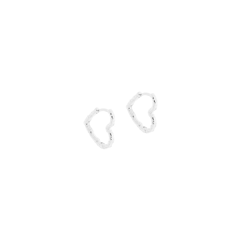 Love Heart Hoop Silver - Aqua Dulce Øreringe  - 5740013859336