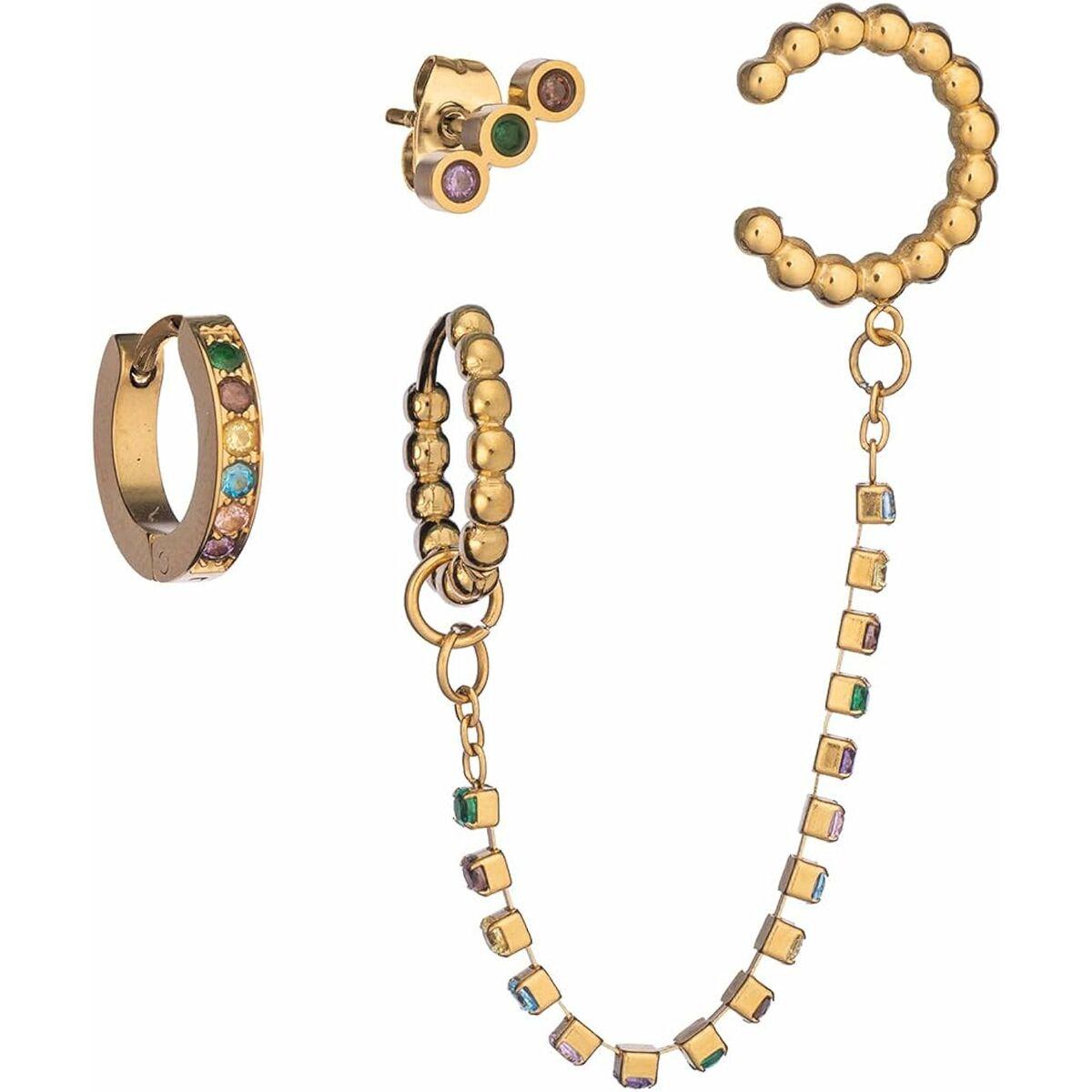 Jewels Ep025 øreringe Til Kvinder Guldfarvet Sæt Med Farvede Sten - An Jewels Øreringe  - 5600468108291