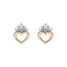 Disney Krone ørestikker Med Hjerte Guld - Disney Øreringe