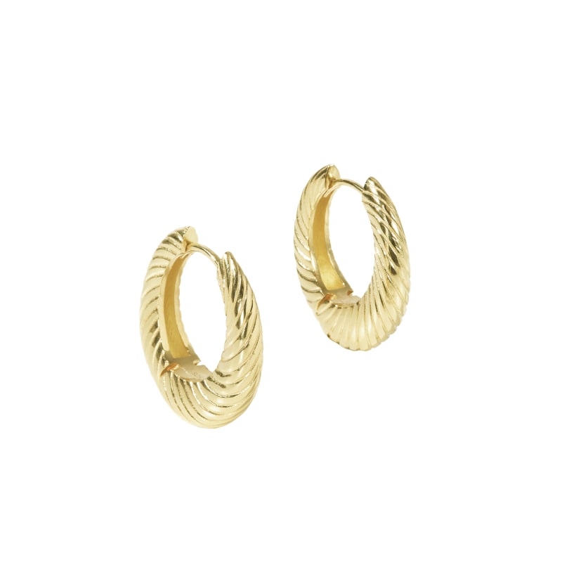 Chunky Line Hoop Big Golden - Aqua Dulce Øreringe  - 5740013860363