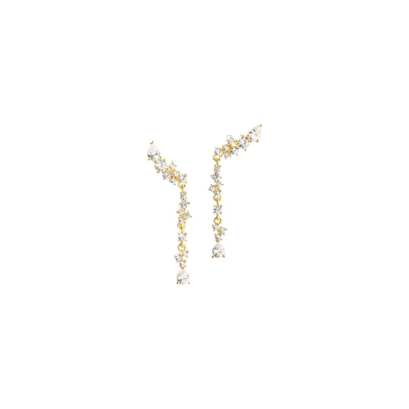 Aura Long Earstud Golden - Aqua Dulce Øreringe  - 5740013860844