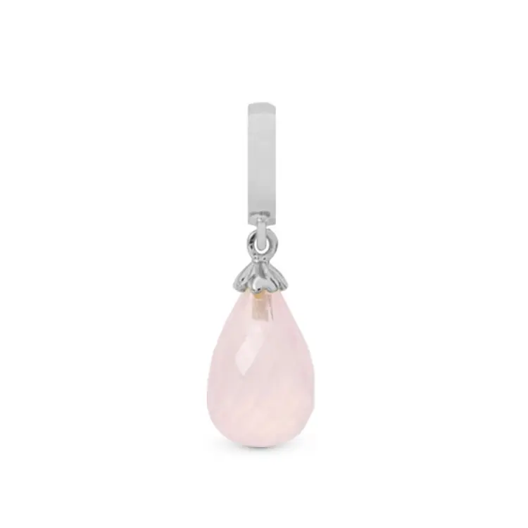 Christina Rose Quartz Drop Hænger Charm - Christina Armbånd
