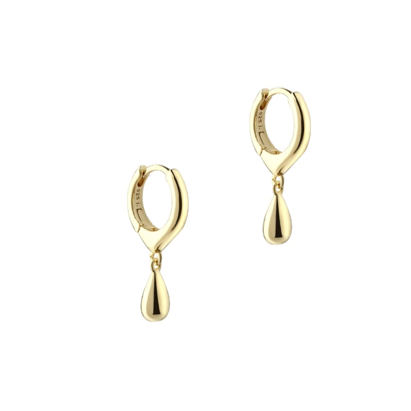 Shiny Drop Hoop Golden - Aqua Dulce Øreringe  - 5740013861780