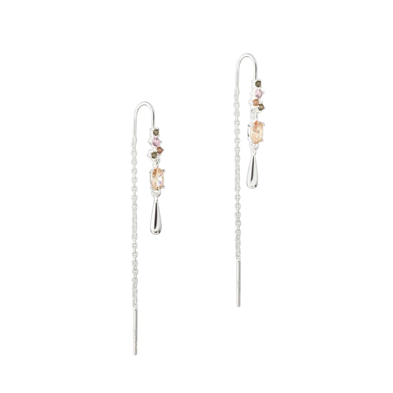 Blush Drop Earthread Silver - Aqua Dulce Øreringe  - 5740013862053