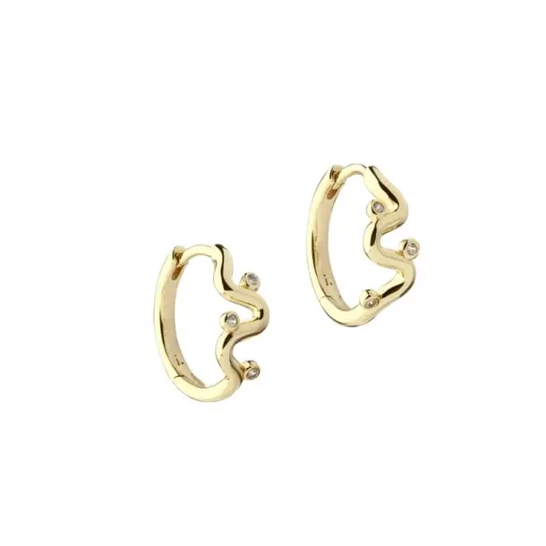 Aqua Dulce Wavy Hoop 6214 - Aqua Dulce Øreringe