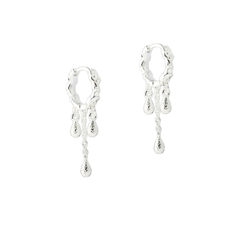 Cappa Drop Hoop Silver - Aqua Dulce Øreringe  - 5740013862275